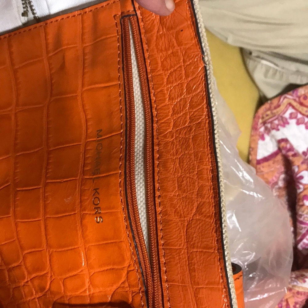 Michael Kors canvas and orange croc leather. - Picture 8 of 8